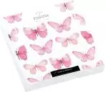 20 Cocktail-Servietten Kleine Schmetterlinge in zartem rosa fliegen im Sommer, Tiere 24cm als Tischdeko