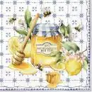 20 Servietten wundervolle Bienen mit Honig und Zitrone zum Essen in der Imkerei 33cm als Tischdeko