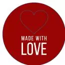 12 Servietten gestanzt Herz mit Liebe gemacht Valentinstag 33x33 cm